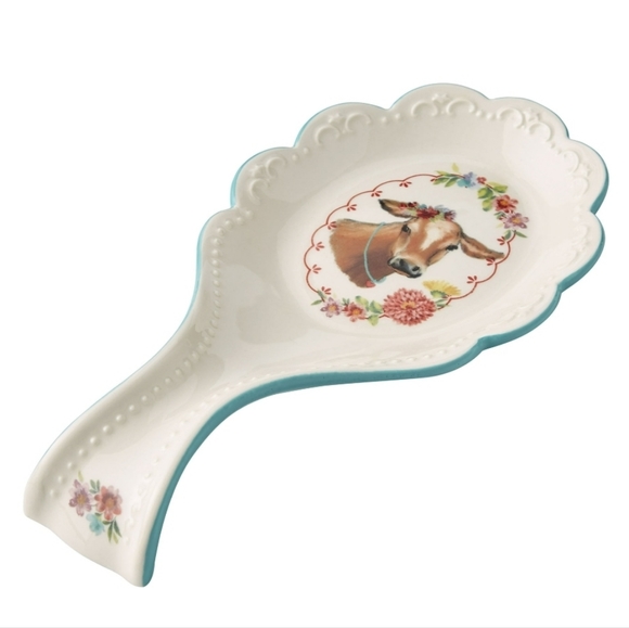 The Pioneer Woman Other - The Pioneer Woman Cow Decal Stoneware Spoon Rest.